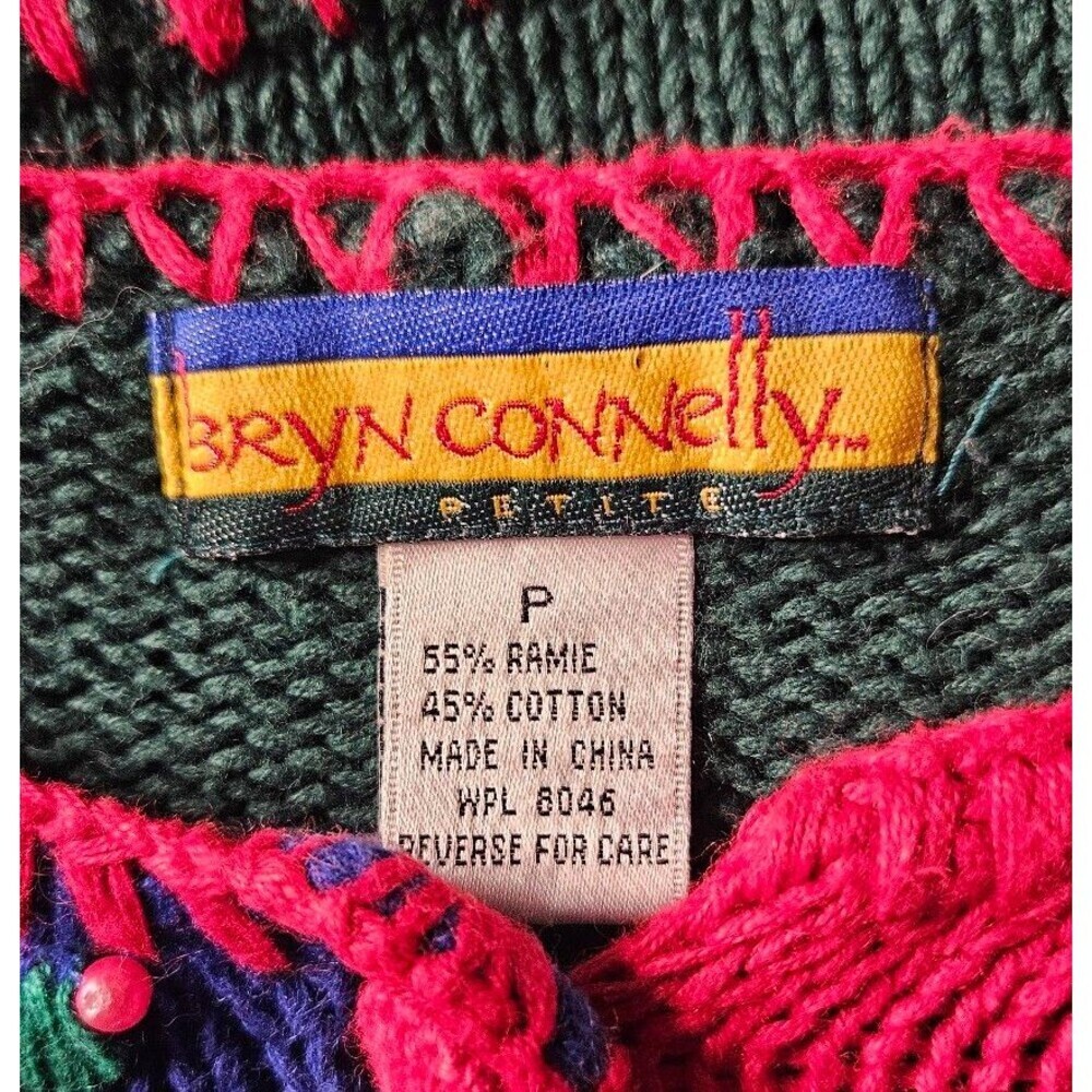 Bryn Connelly Vintage Sweater Cardigan Christmas Holiday Petite - Picture 13 of 13